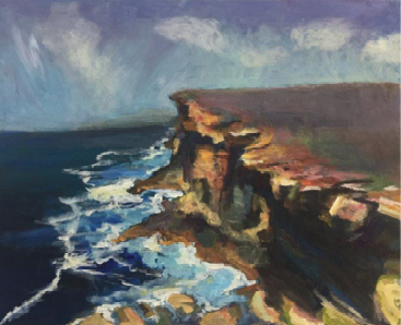 Painting of a cliff