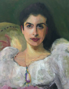 Painting of a woman in white