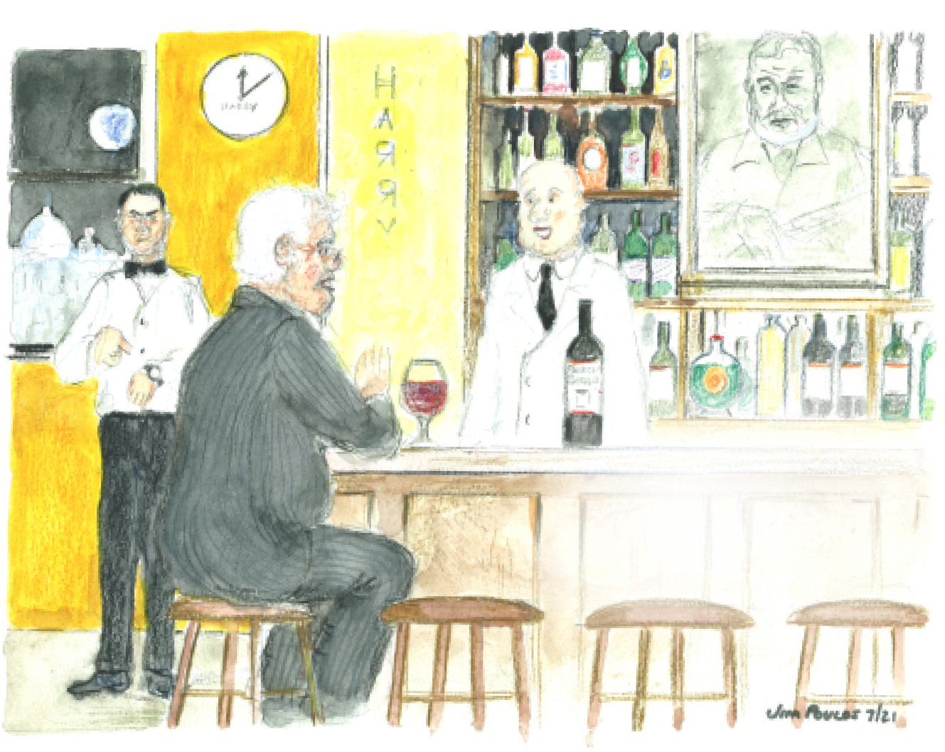 Old lawyer at a bar