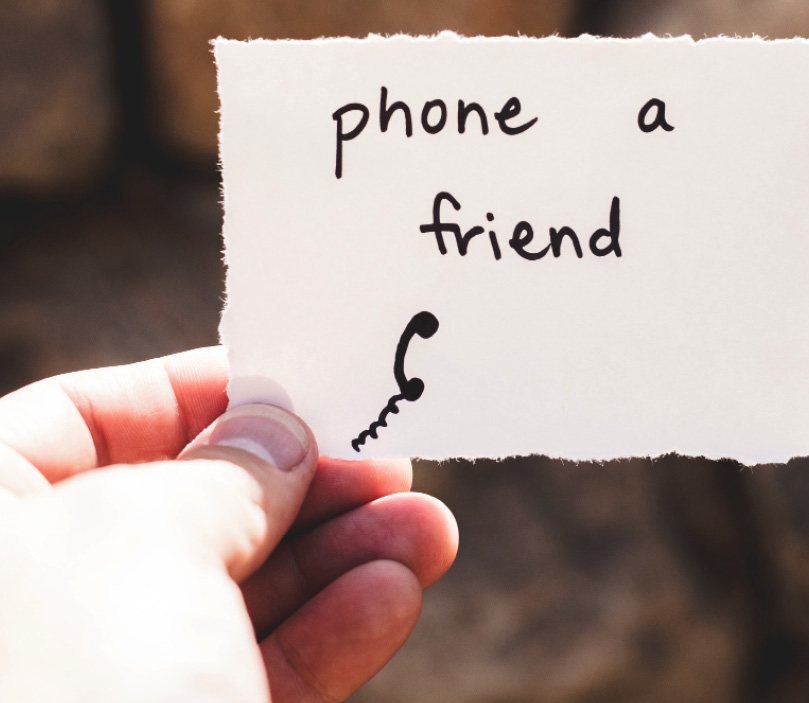 Stock image that says phone a friend