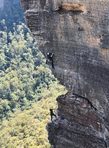 Daniel Tynana and Jeh Coutinho climbing at Sublime Point